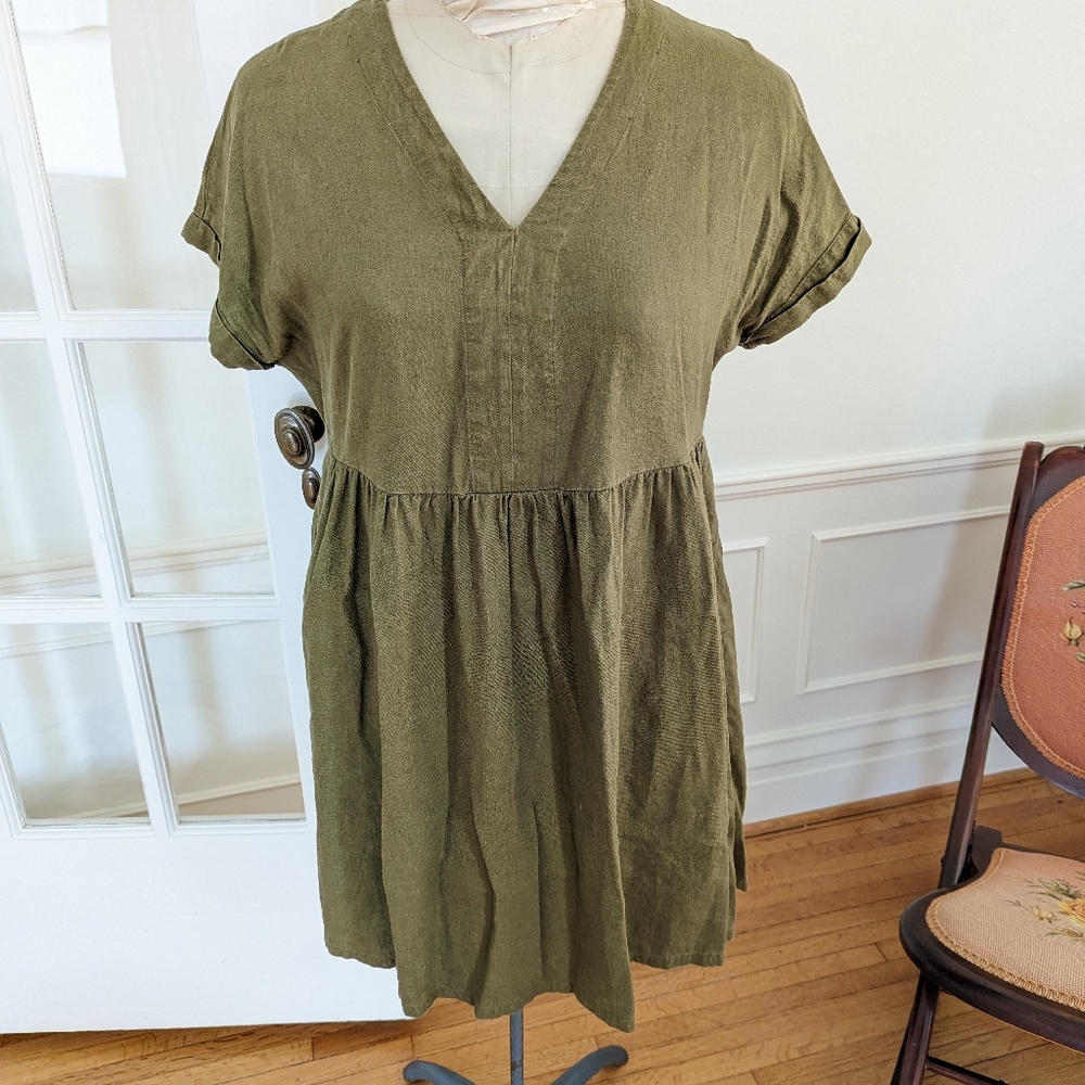 Linen Babydoll Dress